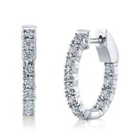 0.47ctw Diamond Oval Hoop Earring