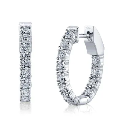 0.47ctw Diamond Oval Hoop Earring