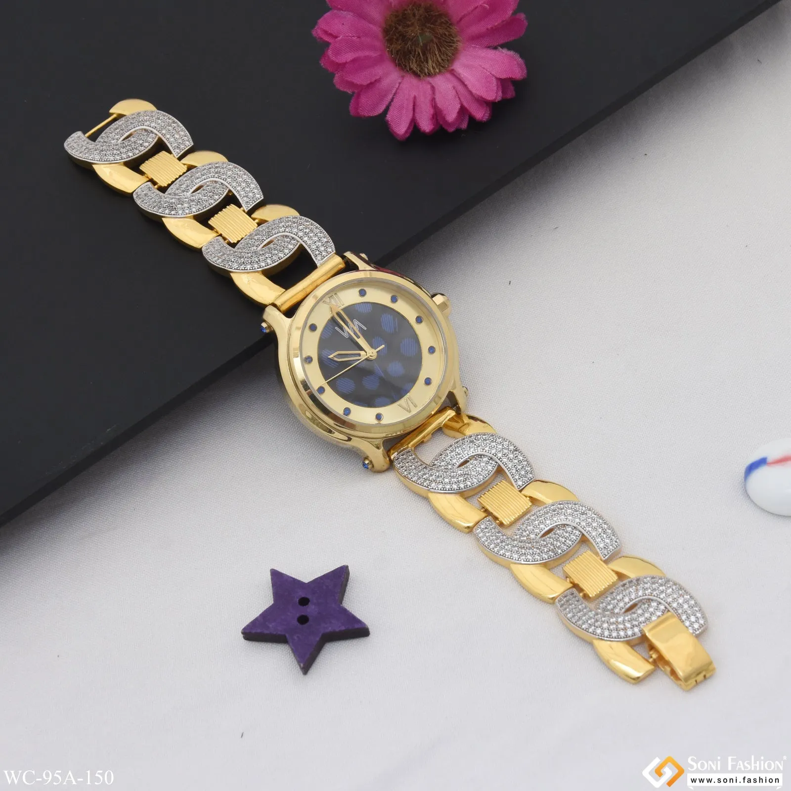 1 Gram Gold Plated Best Quality Elegant Design Watch for Men - Style A150