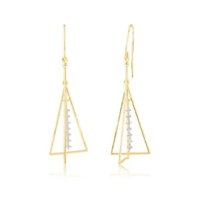 1/10 CTW Diamond Drop & Dangle Earrings in 10KT Yellow Gold