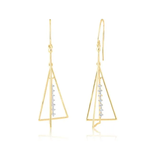 1/10 CTW Diamond Drop & Dangle Earrings in 10KT Yellow Gold