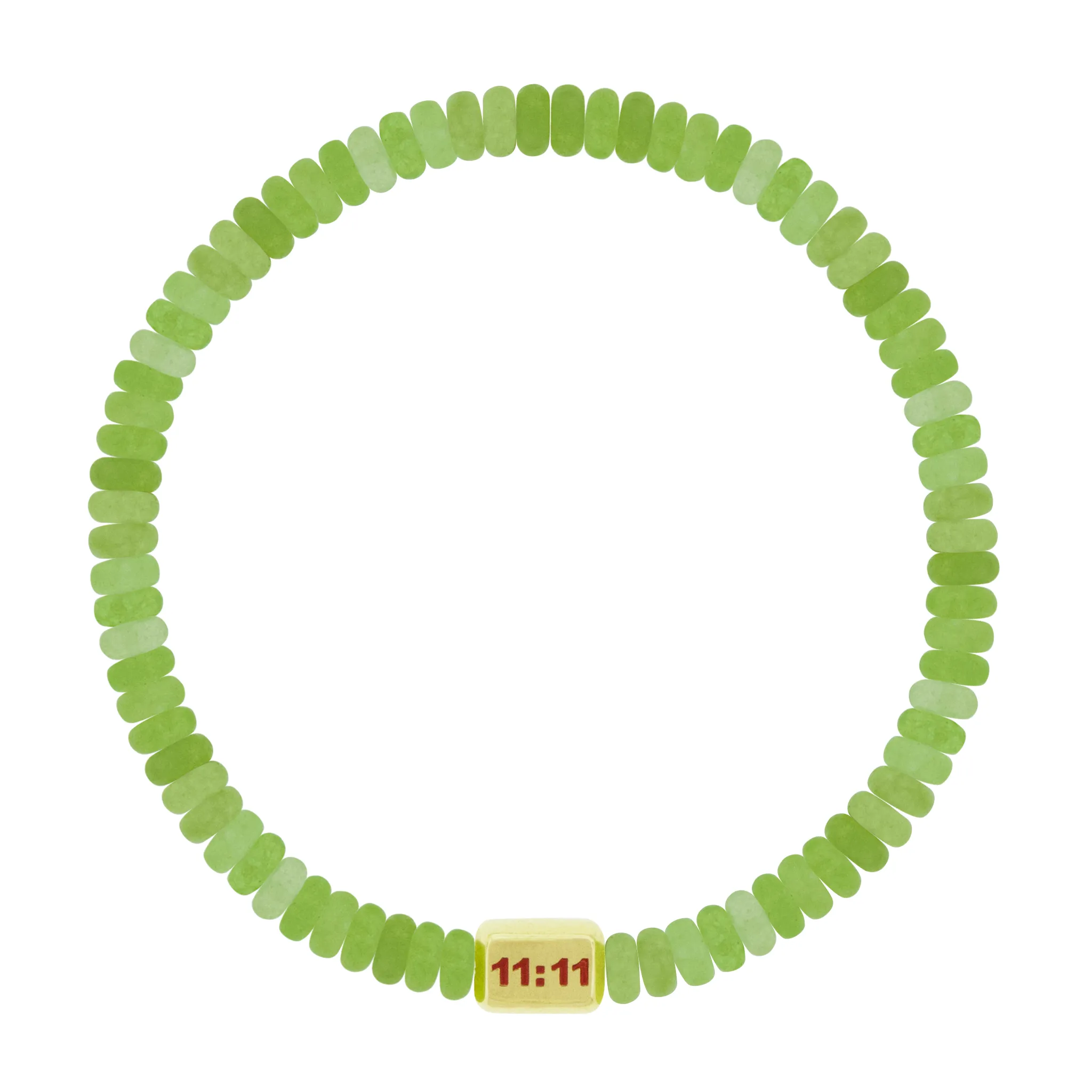 11:11 Ingot on Chalcedony Bead Bracelet