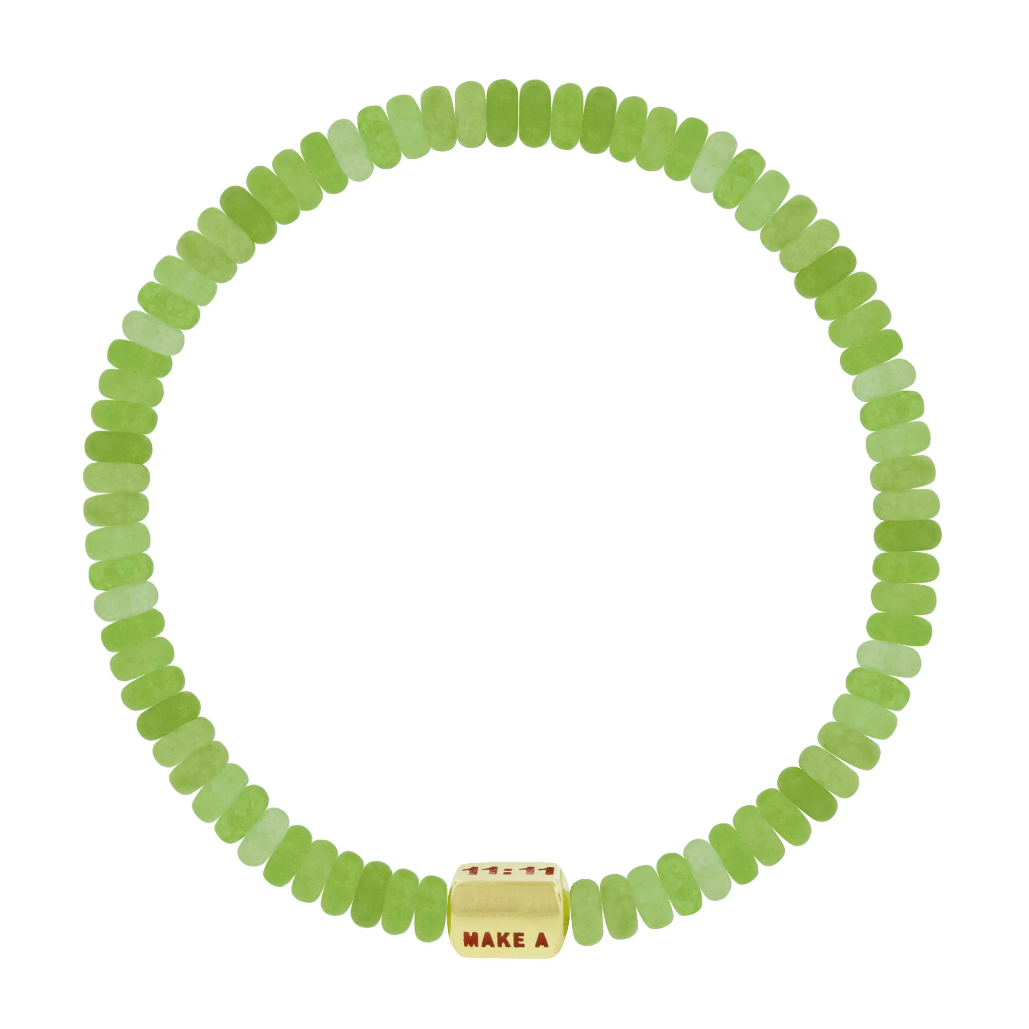 11:11 Ingot on Chalcedony Bead Bracelet