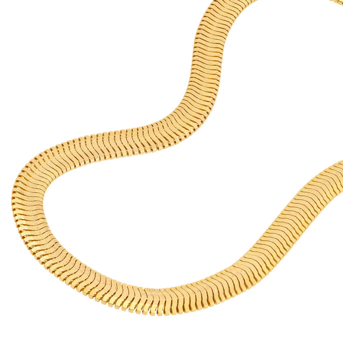 14K Gold 4.2mm Light Oval Snake Chain Necklace with Lobster Lock
