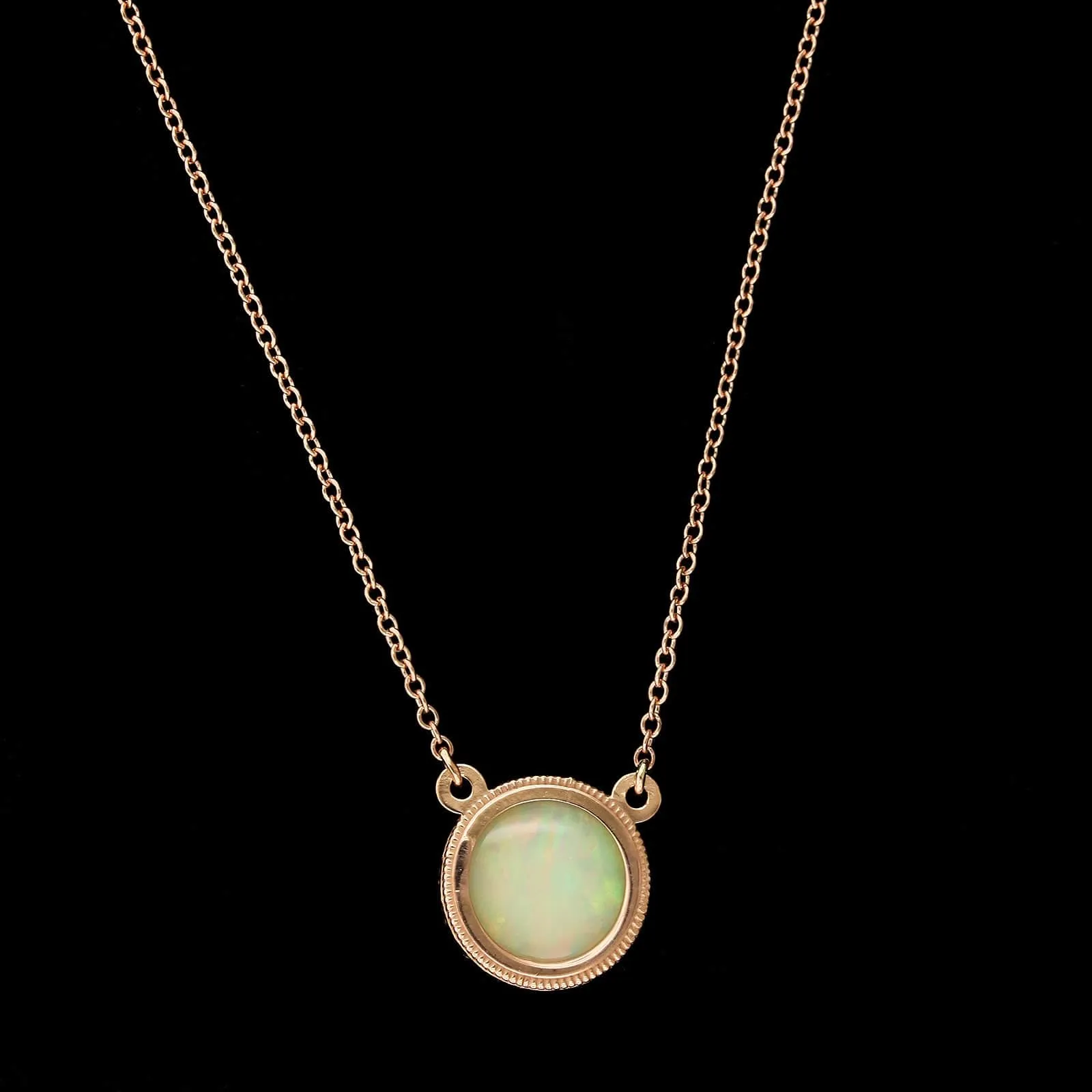 14K Rose Gold Estate Opal Pendant