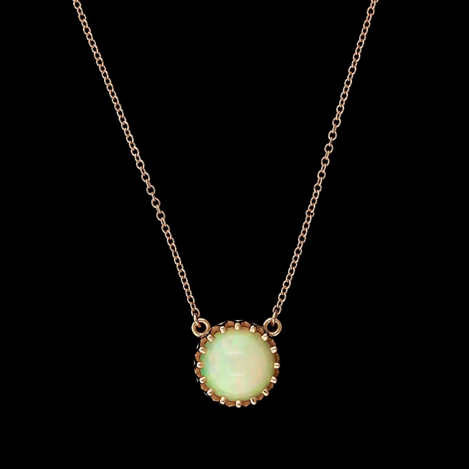 14K Rose Gold Estate Opal Pendant
