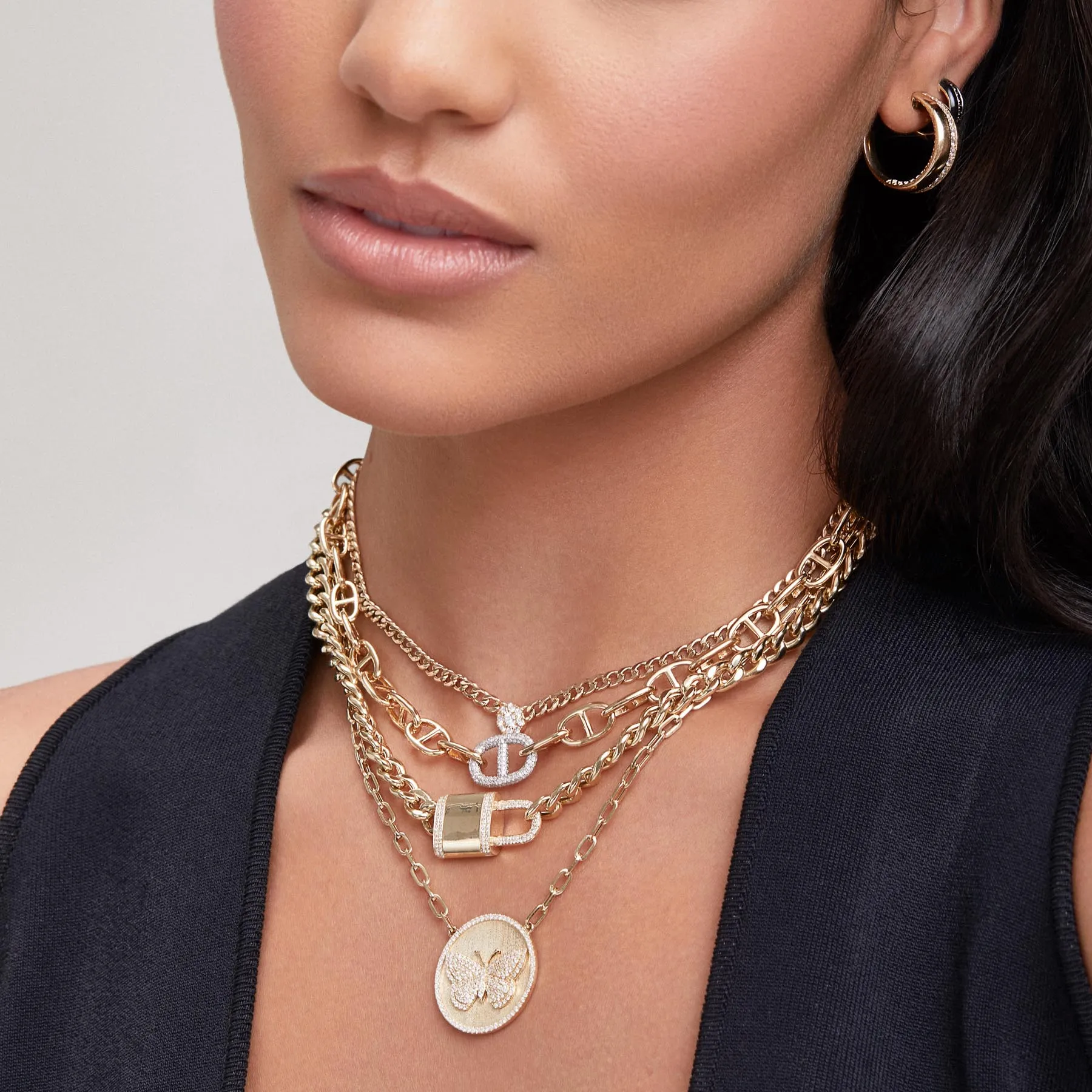 14KT White Gold Diamond Lovelock Necklace