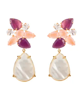 2-in-1 Rose Quartz, Amethyst & Aquamarine Earrings