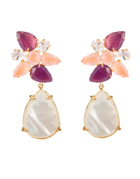 2-in-1 Rose Quartz, Amethyst & Aquamarine Earrings