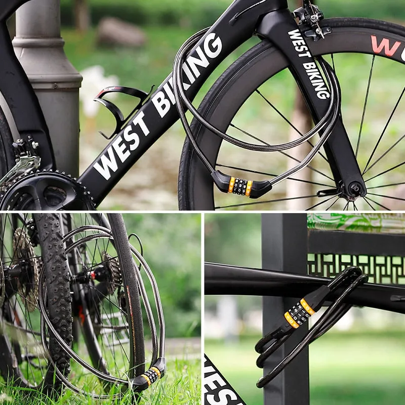 2M Lengthen Bike Password Lock Anti Theft MTB Road Bicycle Cable Lock Electric Bike Motorcycle Cycling Accessories