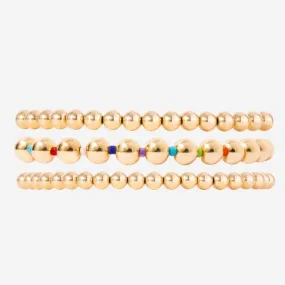 3 4 6mm Enamel Bead Bracelet Set