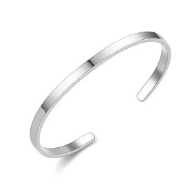 5mm Matte Finish 316 Surgical Stainless Steel Silver Free Size Cuff Kada Bangle Bracelet Unisex
