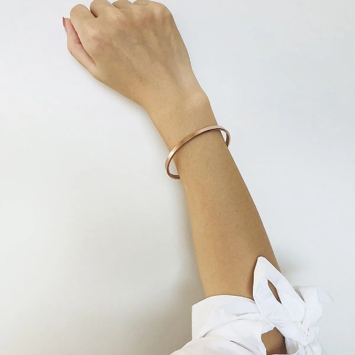 5mm Matte Finish 316 Surgical Stainless Steel Silver Free Size Cuff Kada Bangle Bracelet Unisex
