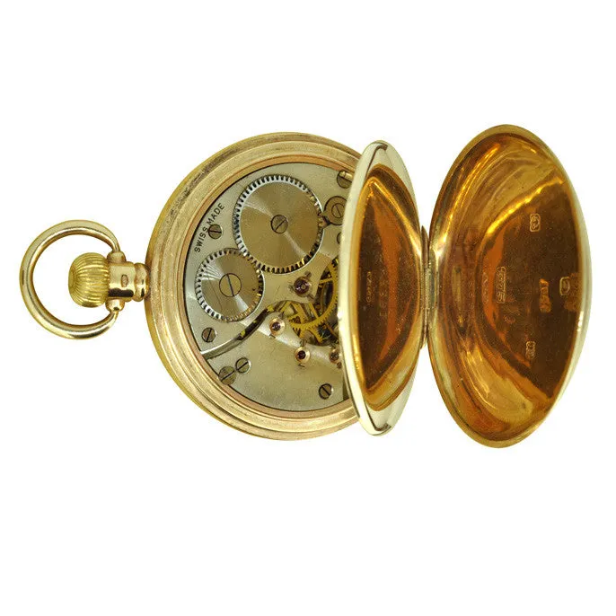 9ct Half Hunter Pocket Watch