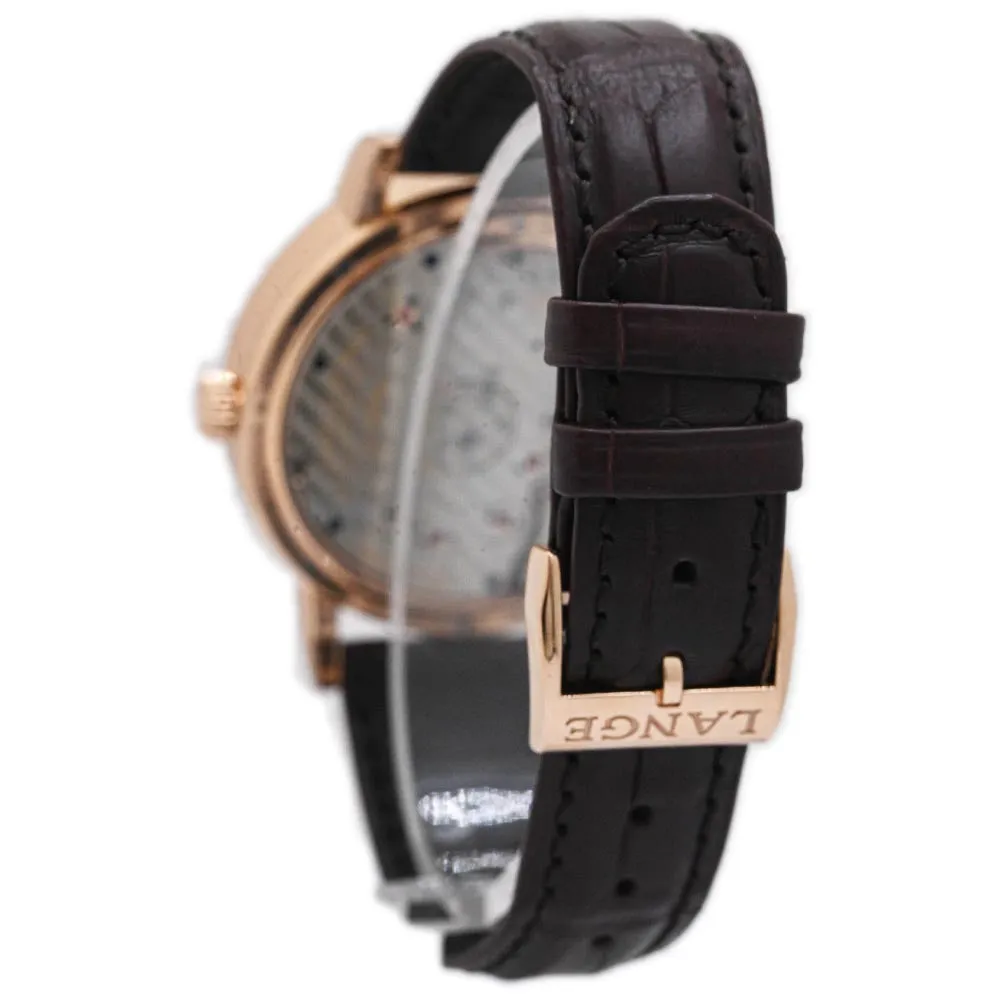 A Lang & Sohne Men's Grand Lange 1 Moon Phase Rose Gold 41mm Silver Moonphase Dial Watch