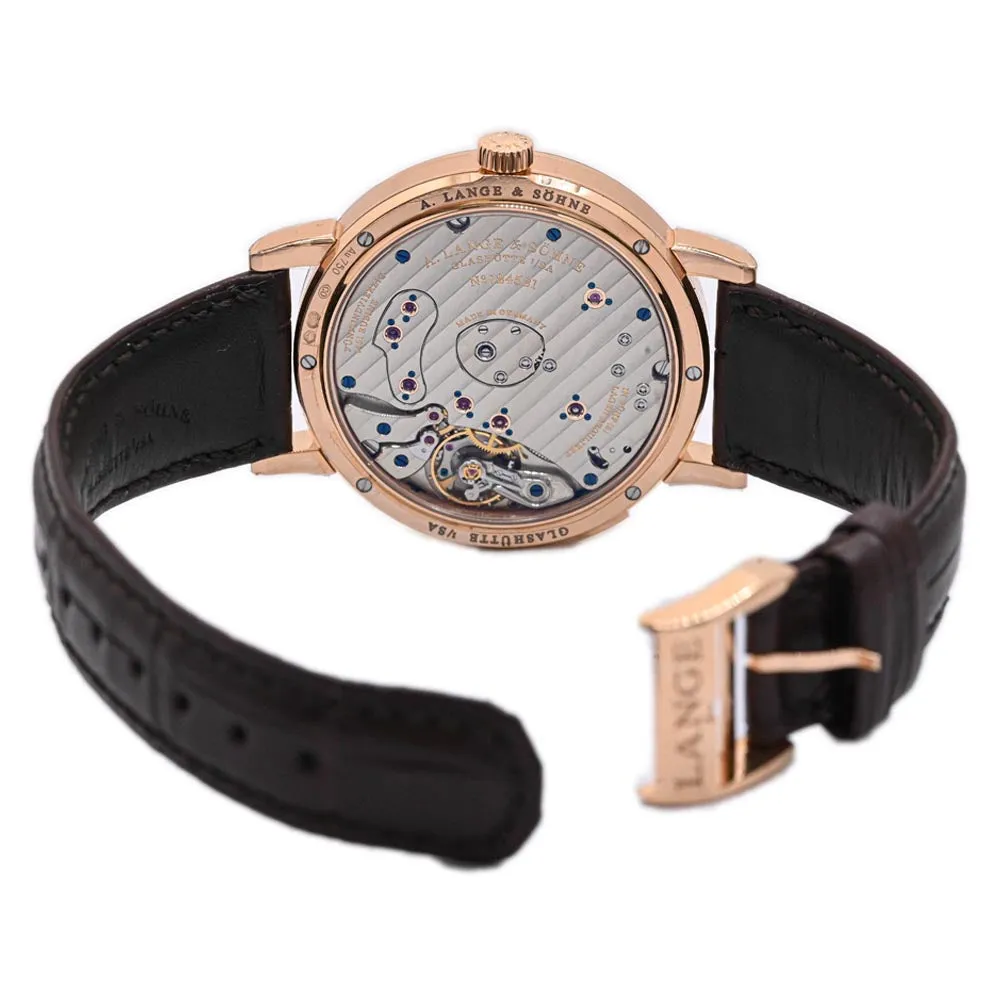 A Lang & Sohne Men's Grand Lange 1 Moon Phase Rose Gold 41mm Silver Moonphase Dial Watch
