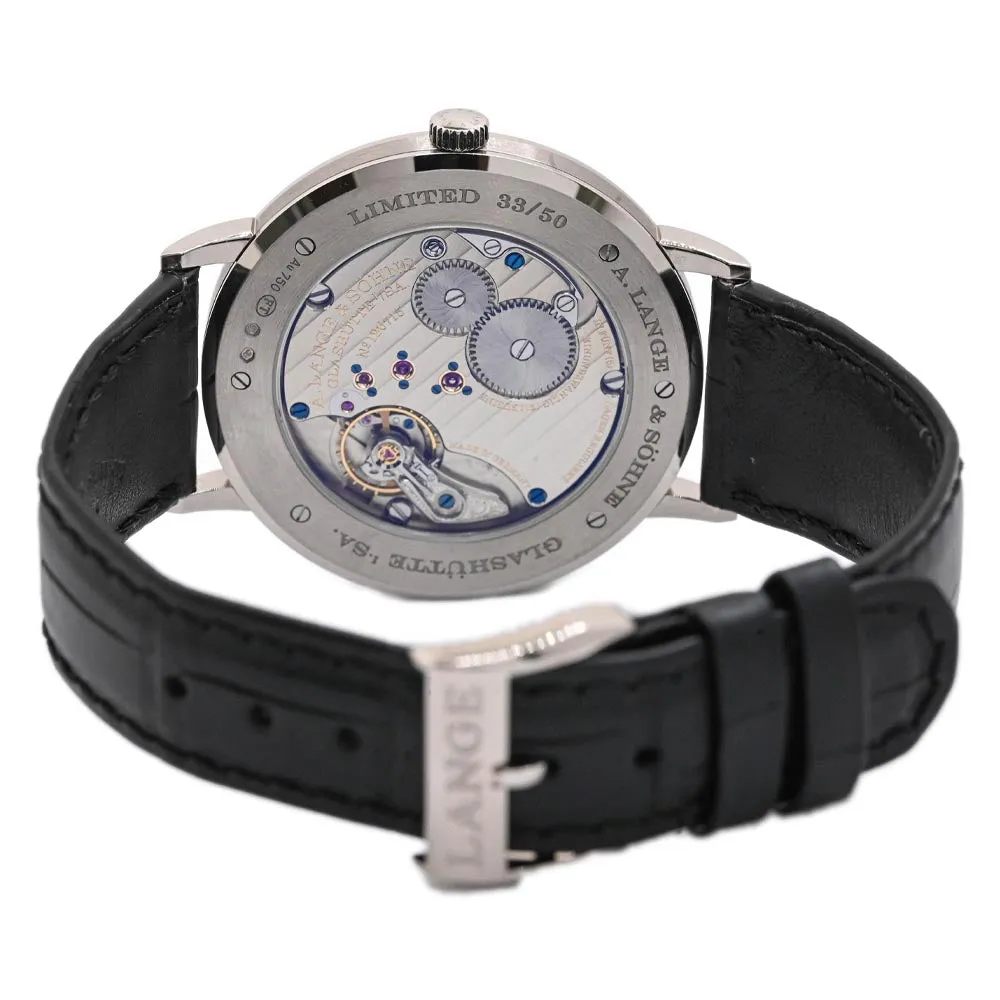 A Lang & Sohne Men's Saxonia Thin White Gold 40mm Goldstone Grey Dial Watch Reference#: 211.087