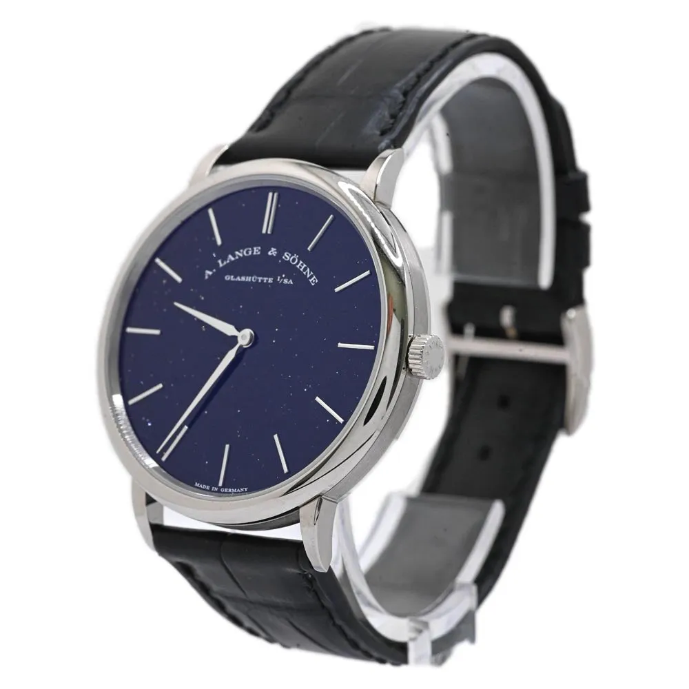 A Lang & Sohne Men's Saxonia Thin White Gold 40mm Goldstone Grey Dial Watch Reference#: 211.087