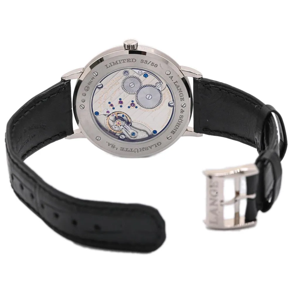 A Lang & Sohne Men's Saxonia Thin White Gold 40mm Goldstone Grey Dial Watch Reference#: 211.087