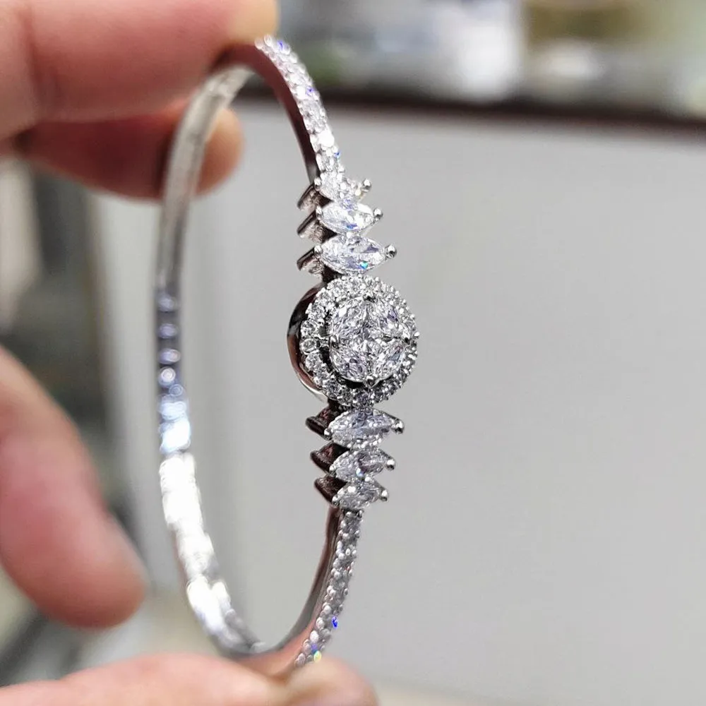 Aamrapali Silver Plated AD Bangle