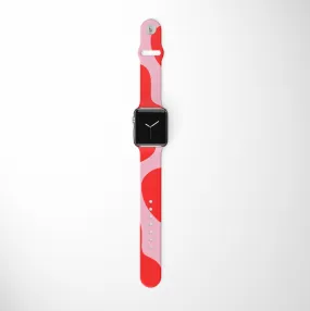Stylish Abstract Pink and Red Apple Watch Strap