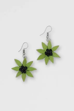 Amaya Flower Earrings - Lime