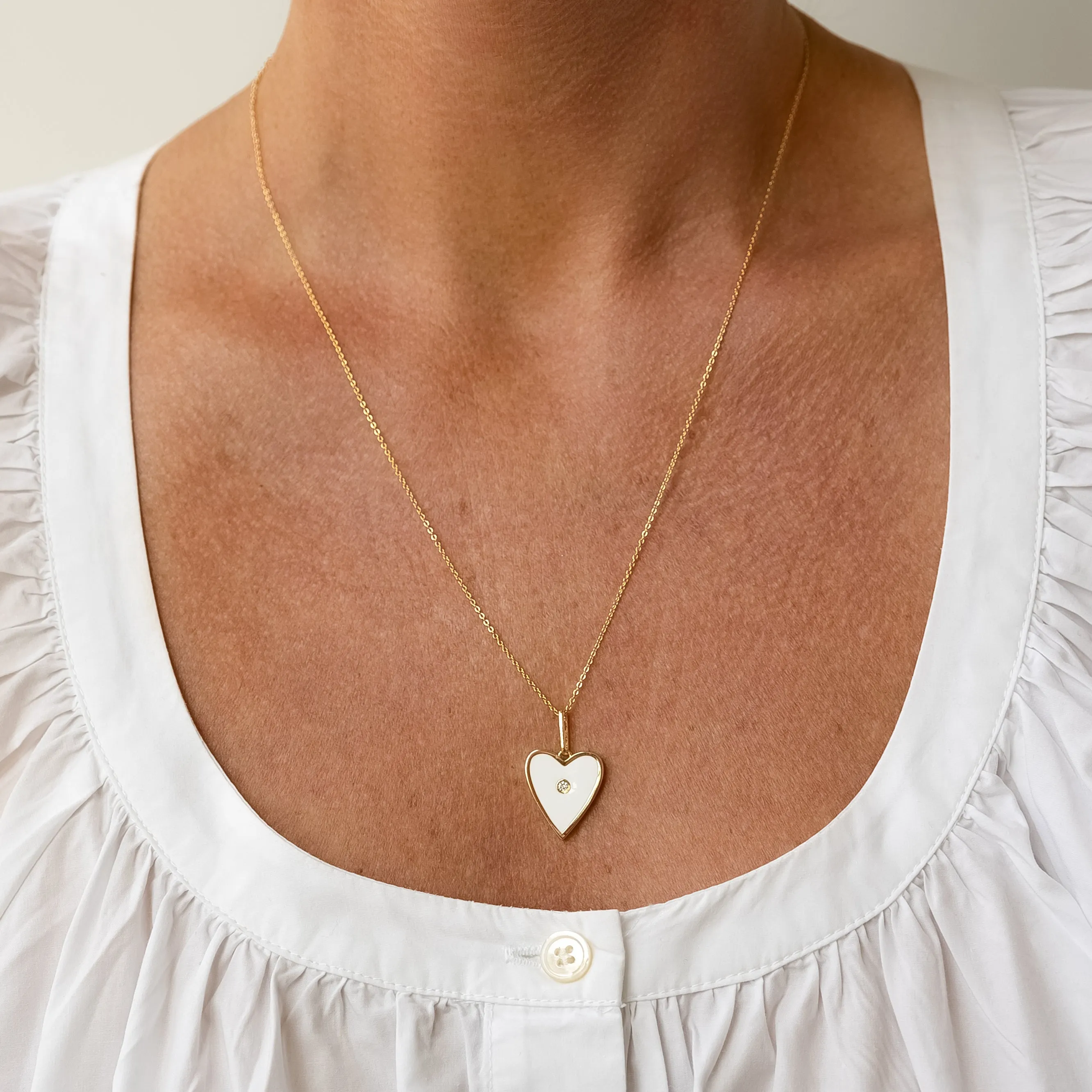 Amaya Heart White Enamel Charm