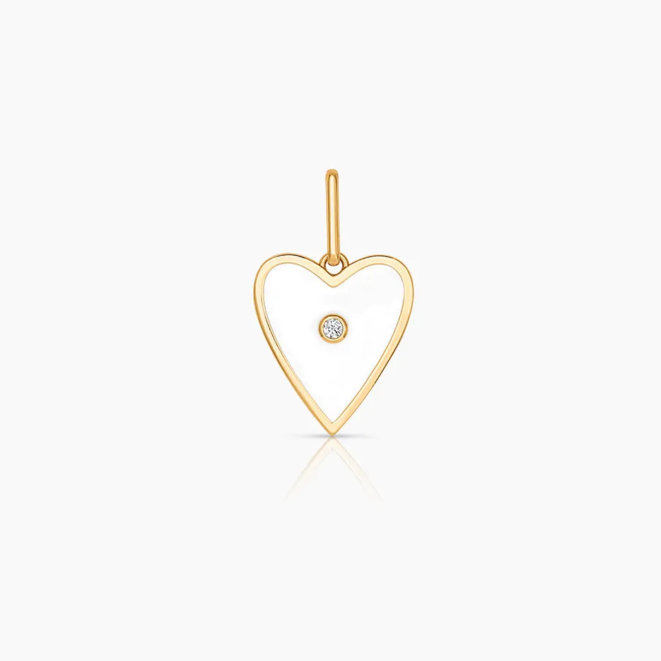 Amaya Heart White Enamel Charm