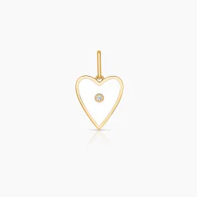 Amaya Heart White Enamel Charm