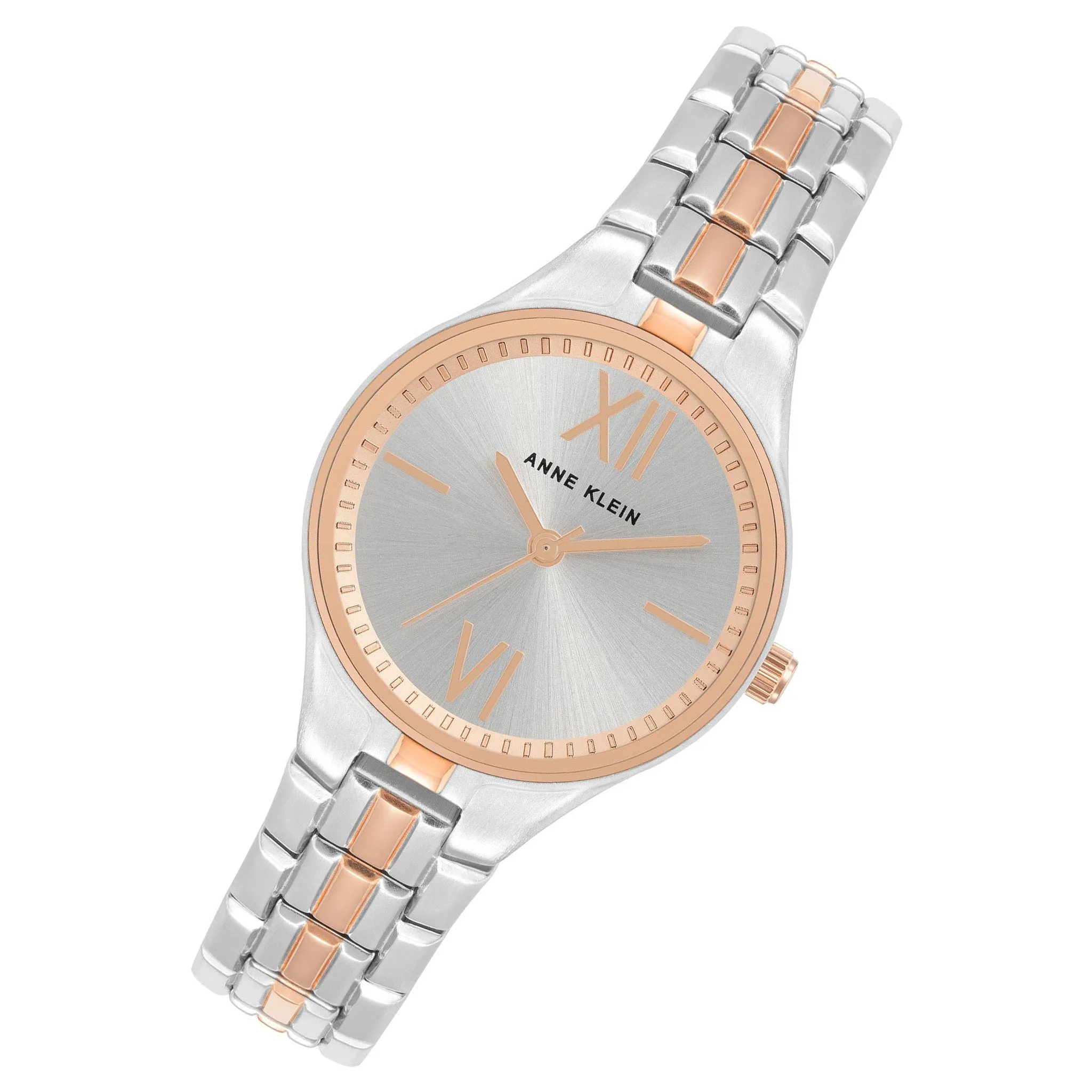 Anne Klein Two-Tone Band Silver Dial Women's Watch - AK4061SVRT