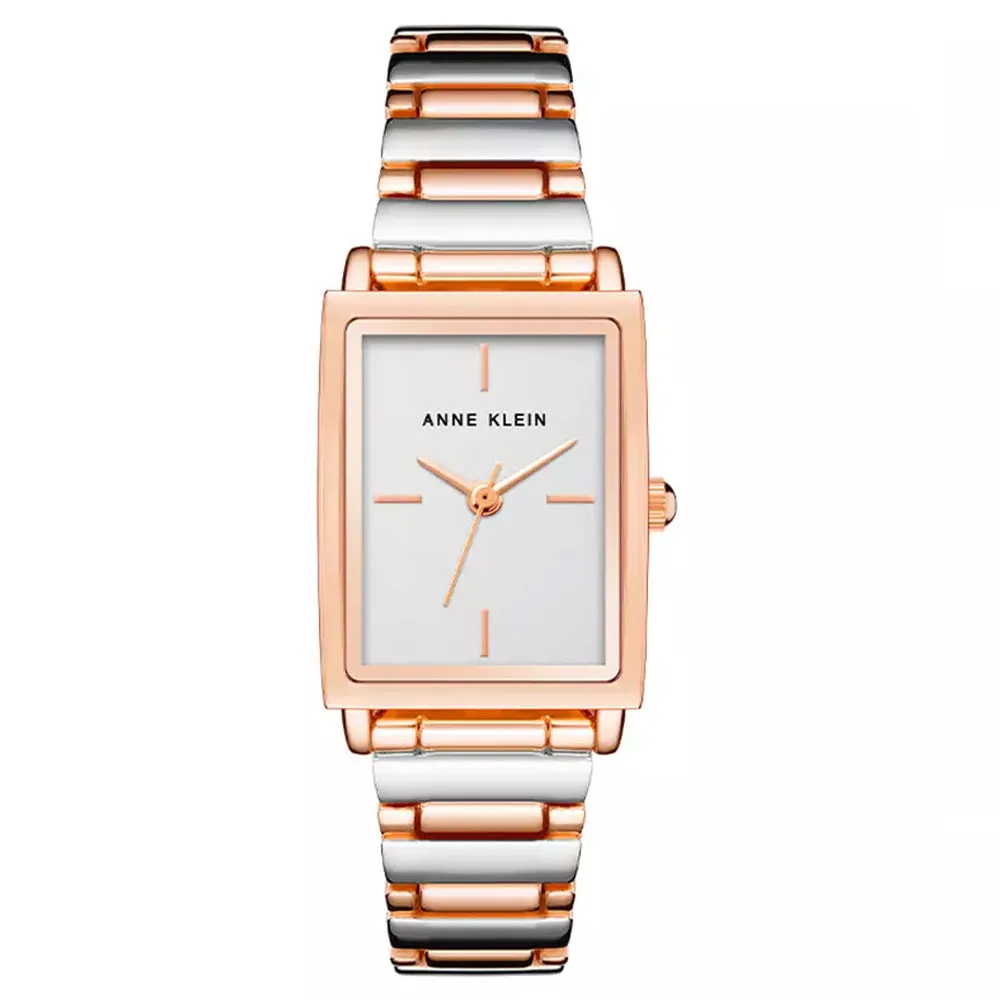 Anne Klein Two-Tone Rectangle Ladies Watch AK/3763SVRT