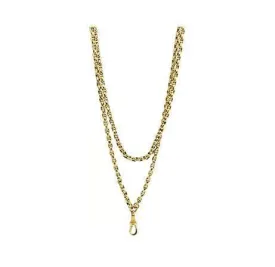 Antique Victorian Faceted Belcher 9ct Gold Extra Long guard Muff Chain Necklace