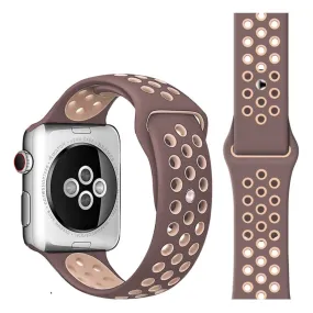 Apple Watch (38/40/SE/41MM) To-Farvet Silikone Rem - Puce
