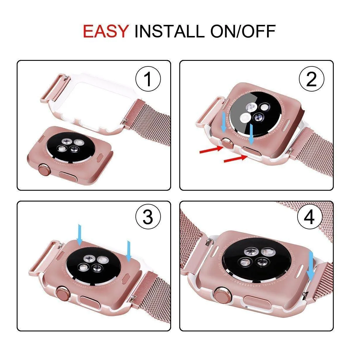 Apple Watch Milanese Strap   Case for all series (38/40/42/44mm)