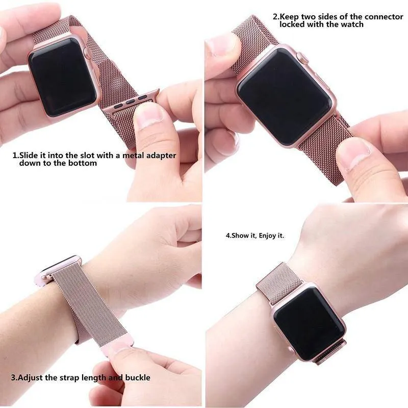 Apple Watch Milanese Strap   Case for all series (38/40/42/44mm)
