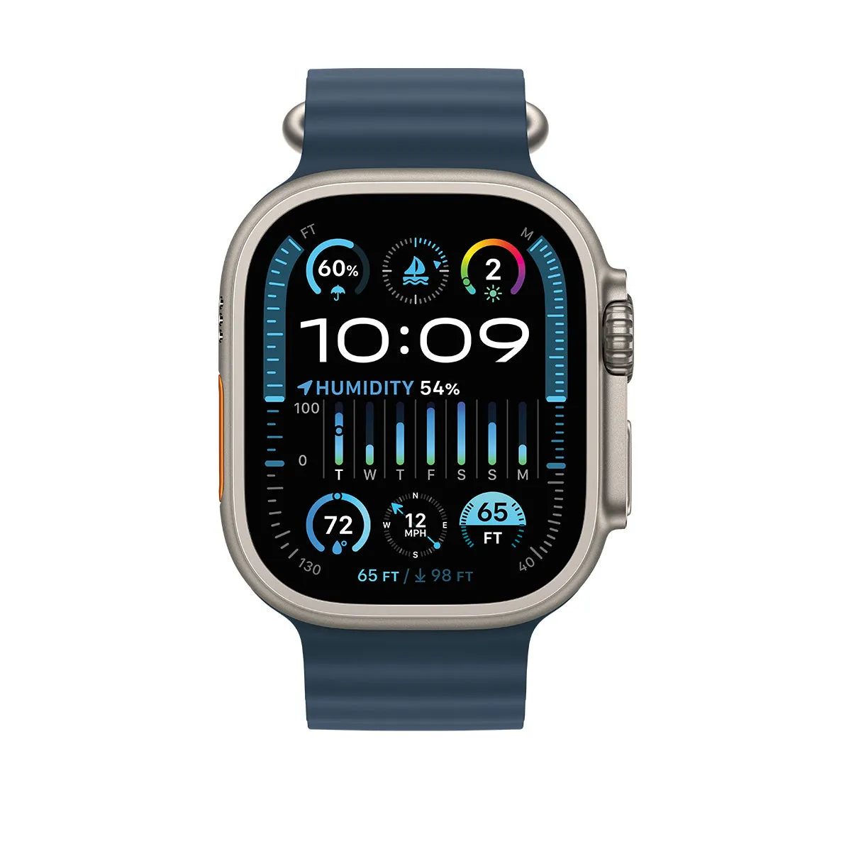 Apple Watch Ultra 2 GPS   Cellular, 49mm Titanium Case with Blue Ocean Band – MREG3