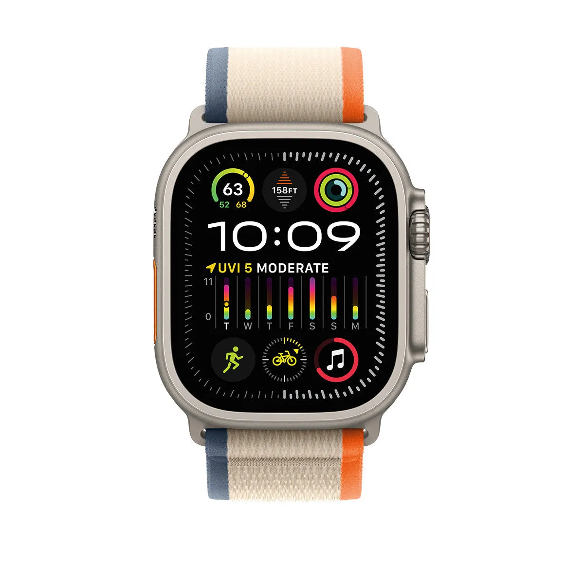 Apple Watch Ultra 2 GPS   Cellular, 49mm Titanium Case with Orange\Beige Trail Loop – MRF23 (M/L)