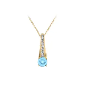 Aquamarine & Diamond Necklace
