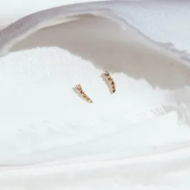 Arch Sprinkle Stud Earrings - Solid 14kt
