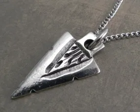 Arrow Pendant on Stainless Steel Thin Curb Chain