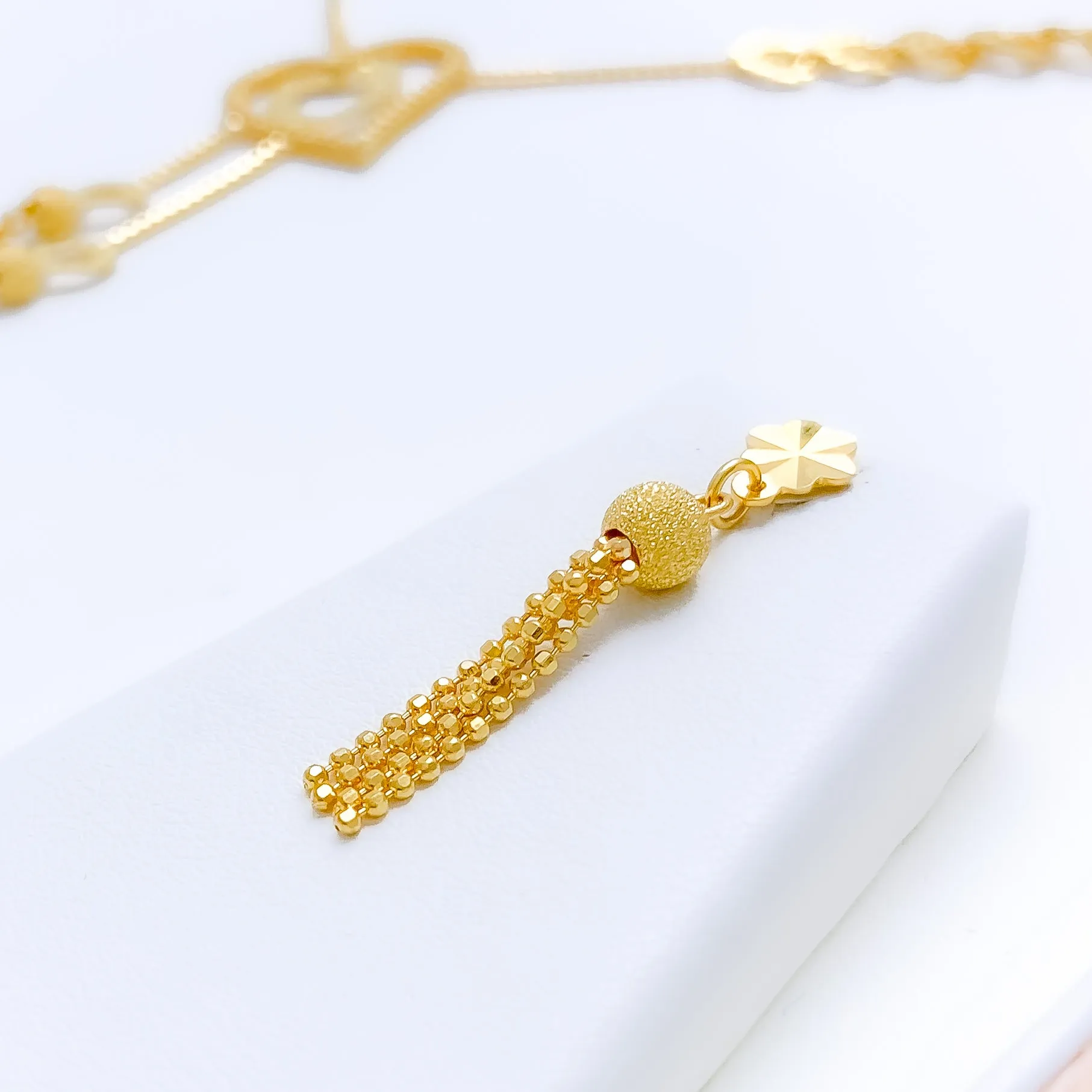 Asymmetrical Heart Drop Necklace Set