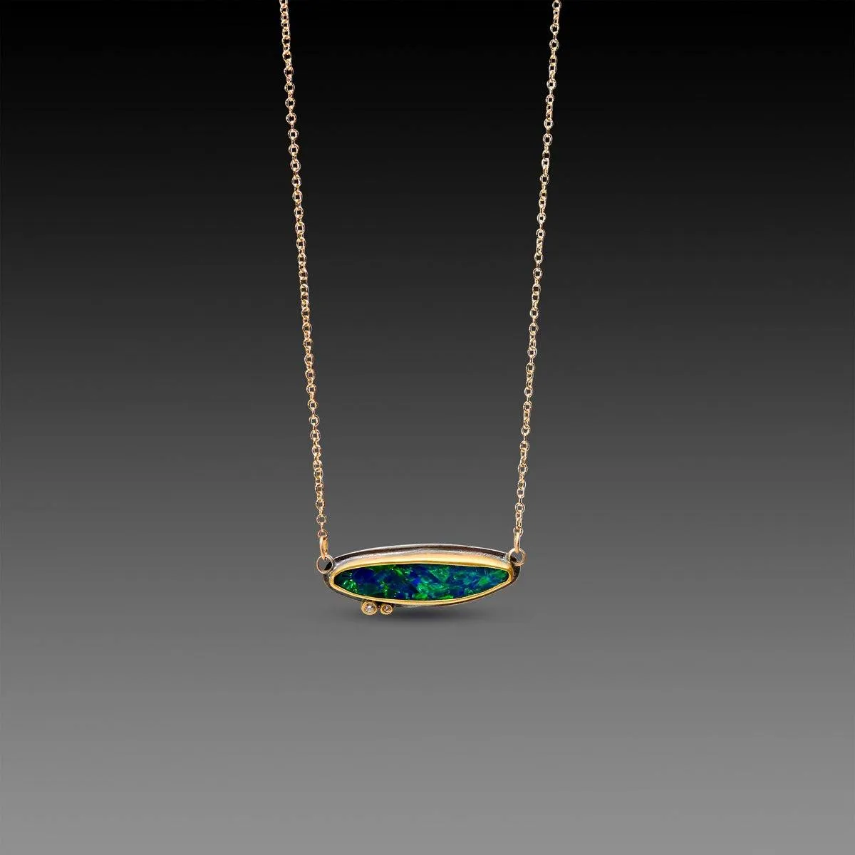 Australian Opal Necklace with Diamonds
