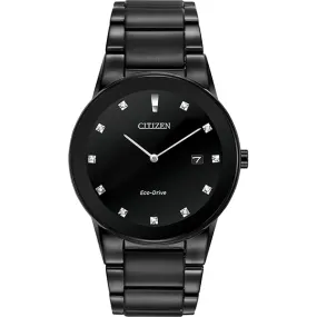 Axiom Eco-Drive All Black Watch With Diamonds
