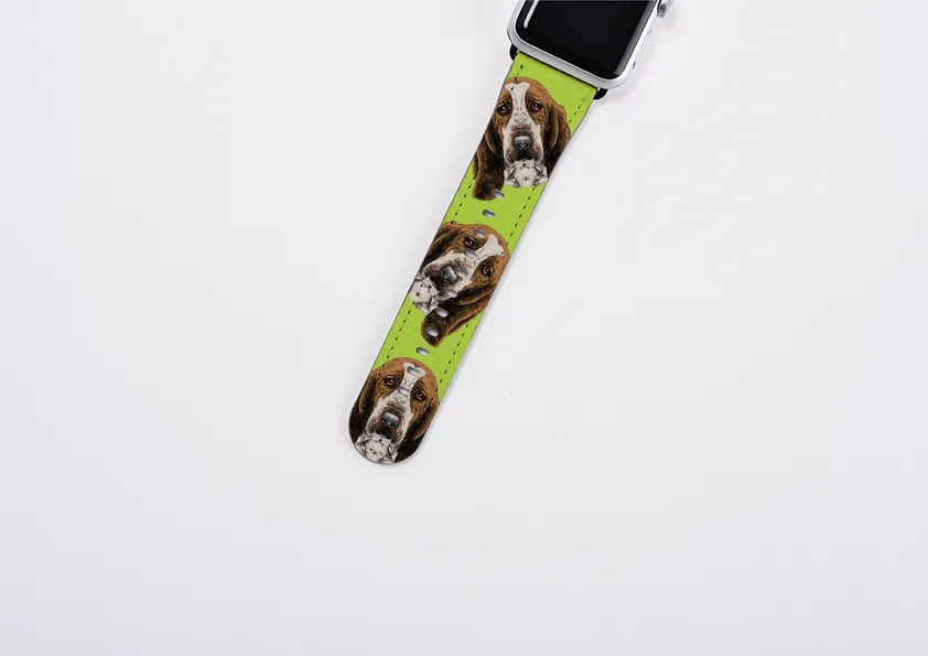 Basset Hound Mell Green Apple Watch Strap