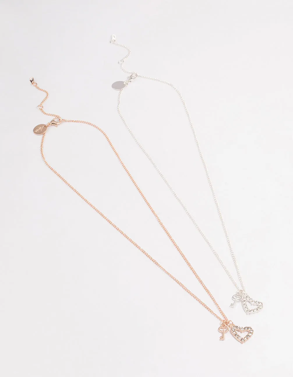 Best Friend Heart Lock Necklace Pack