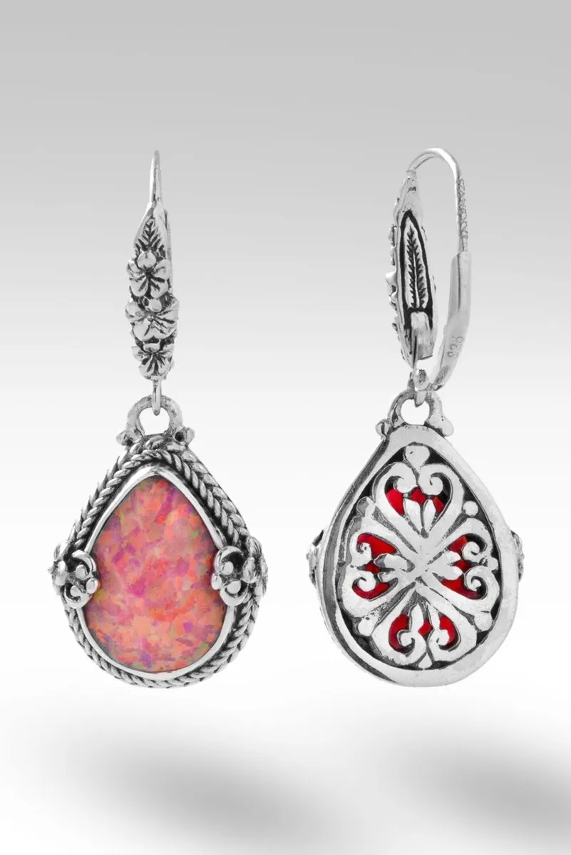 Bloom Happily Earrings™ in Salmon Pink Simulated Opal