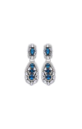 Blue Crystal Drop Earrings