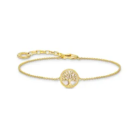 Bracelet with tree of love pendant - gold