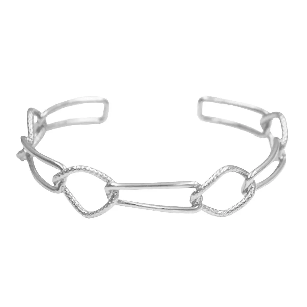 Brass Open Metal Link Cuff Bracelet