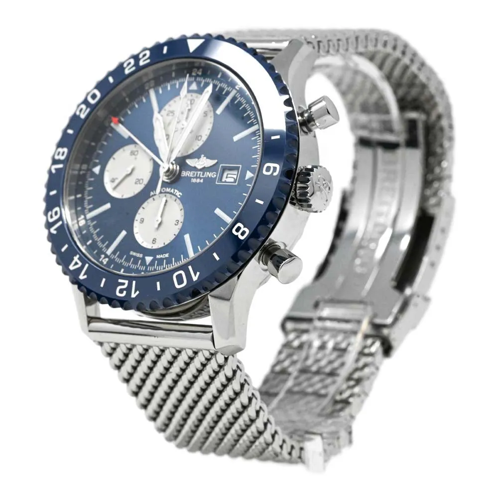 Breitling Men's Chronoliner Stainless Steel 46mm Blue Chronograph Dial Watch Reference #: Y24310
